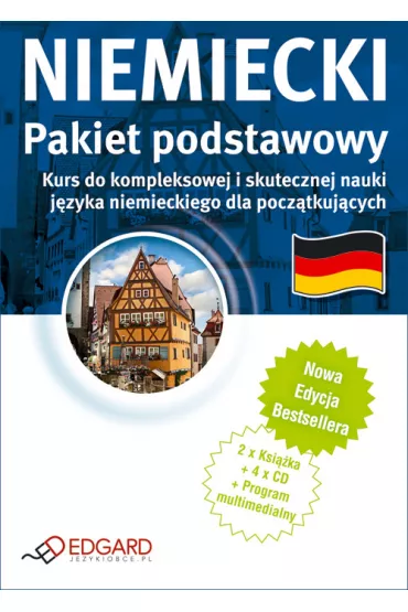 Niemiecki pakiet podstawowy. Kurs do kompleksowej i skutecznej nauki j�zyka niemieckiego dla pocz�tkuj�cych: 2 ksi��ki, 4 p�yty CD, program multimedialny