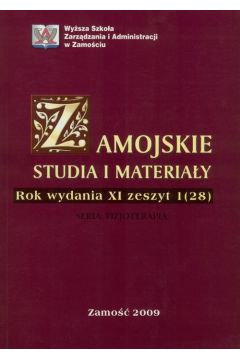 ePrasa Zamojskie Studia i Materiay. Seria Fizjoterapia. R. 11, 1(28)