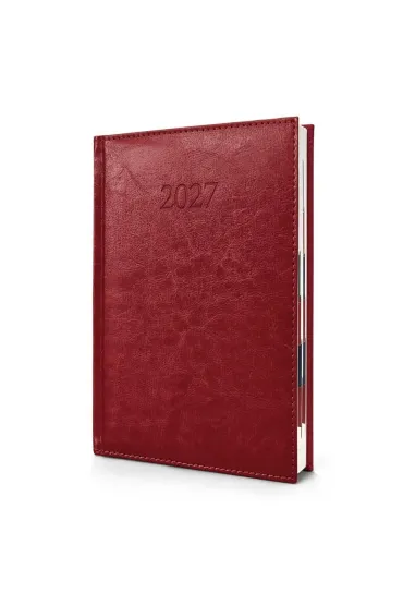 Kalendarz 2027 A5 Agenda Dzienny Bordo