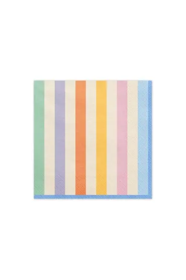 PartyDeco Serwetki Paski 33x33cm 20 szt