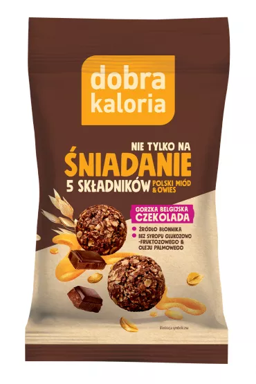 Dobra Kaloria Kulki mocy niadaniowe owsiane - gorzka czekolada 40 g
