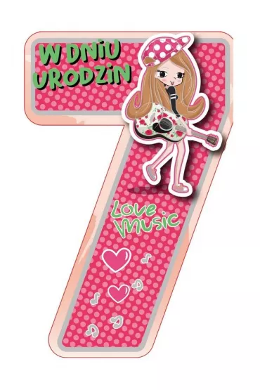 Armin Style Karnet GM wycinany 7 Urodziny dziewczynka GM-962
