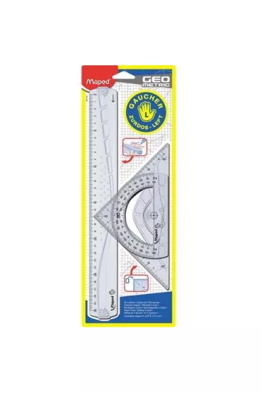 Maped Zestaw Geometric dla lewor�cznych: linijka/ekierka/k�tomierz 4 elementy