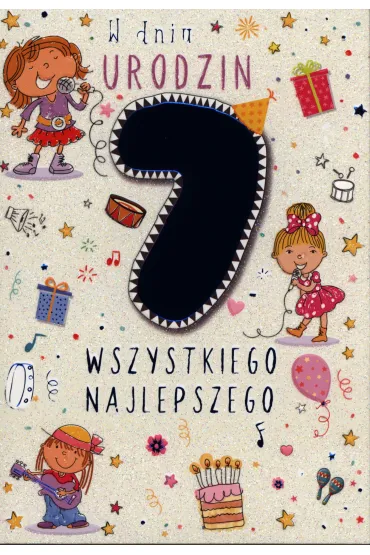 Kukartka Karnet 7 urodziny dziewczynki PR-028