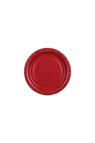 PartyDeco Talerzyki papierowe ciemny czerwony 18cm 6 szt