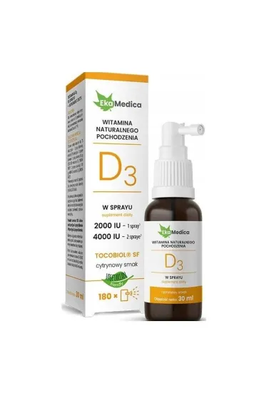 Ekamedica Witamina D3 krople w sprayu Suplement diety 30 ml