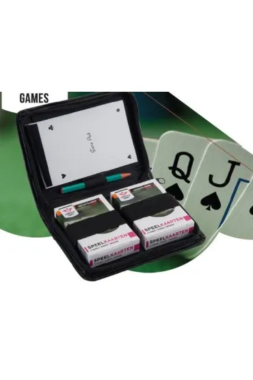 Komplet 2 talii kart w etui z notesem i o��wkiem