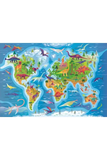 Puzzle 180 el. Super Dinosaurs Map Clementoni