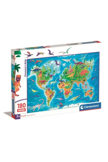 Puzzle 180 el. Super Dinosaurs Map Clementoni