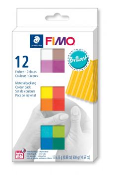 Staedtler Fimo Masa plastyczna termoutwardzalna Soft, kolory Brilliant, zestaw, 25g, 12 kostek