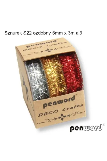 Polsirhurt Sznurek ozdobny S22 5mm mix 3 m x 3 szt.