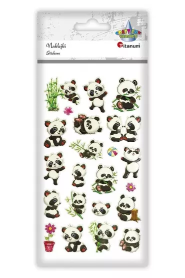 Titanum Naklejki wypuk�e misie panda mix 22 szt.