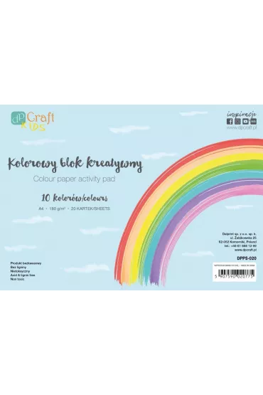 Dalprint Blok kolorowy A4 20ark 180g 10 kolor�w