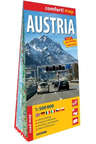 Austria mapa samochodowa 1:500 000 laminat 2025