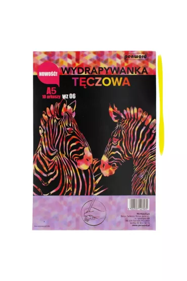 Wydrapywanka A5 WZ-06 t�czowa multicolor 10 kartek + 2 rylce Polsirhurt
