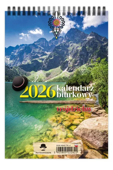 Kalendarz 2026 biurkowy pionowy tr�jdzielny na spirali KBA5-TR