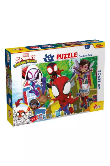 Puzzle dwustronne 24 el. PLUS Spidey It`s a Team Lisciani