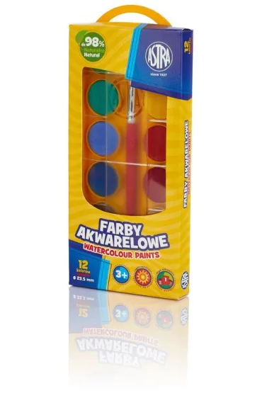 Astra Farby akwarelowe 23,5 mm w pude�ku 12 kolor�w