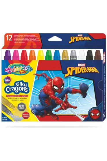 Patio Kredki �elowe wykr�cane Colorino Kids Spiderman 12 kolor�w