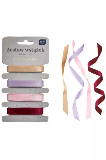 Interdruk Zestaw wst��ek Satin Gold 4 x 2m
