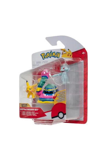 Figurka Bitewna 3Pak Machop, Pikachu, Alolan Muk, figurki