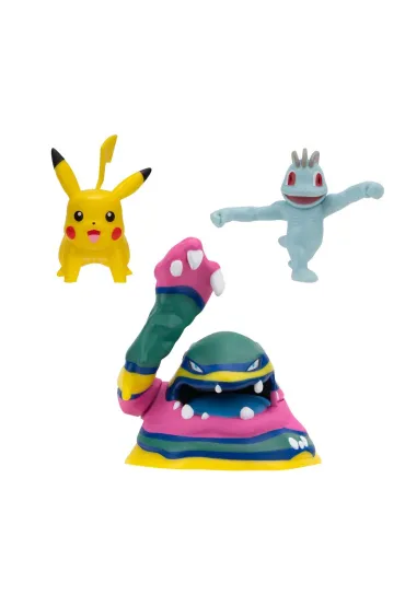 Figurka Bitewna 3Pak Machop, Pikachu, Alolan Muk, figurki