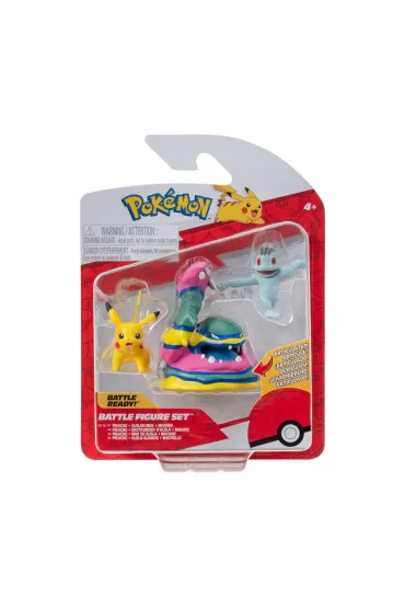 Figurka Bitewna 3Pak Machop, Pikachu, Alolan Muk, figurki