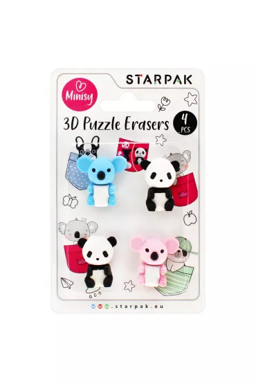 Gumka do mazania 3D puzzle Minisy 4szt STARPAK 505323
