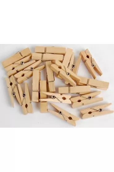Fandy Klamerki ozdobne Natural du�e drewniane 20 szt.
