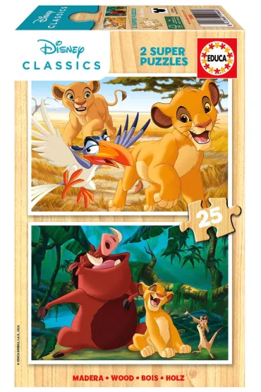 Puzzle drewniane 2x25 Kr�l Lew 112757 Educa