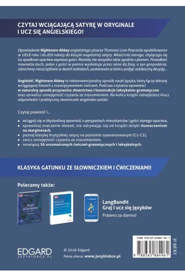 Nightmare Abbey/Mroczne opactwo. Klasyka literatury z �wiczeniami. Poziom c1-c2 - Thomas Love Peacock