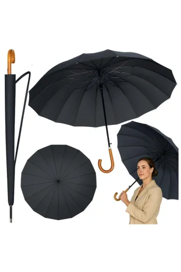 Parasol automatyczny z pokrowcem czarny 115cm