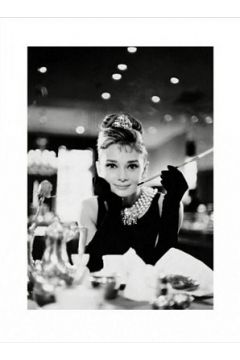 Audrey Hepburn Breakfast At Tiffanys B&W - plakat premium 60x80 cm