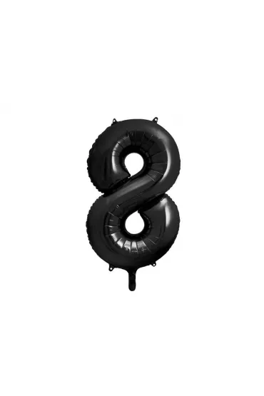 PartyDeco Balon foliowy 8 czarny 86cm