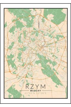 Rzym mapa kolorowa - plakat 70x100 cm