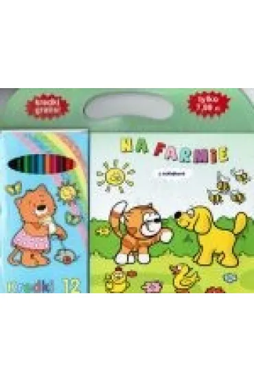 Zestaw ma�ego podr�nika. Na farmie z naklejkami i kredkami * *