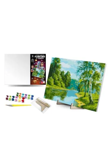 Qbee Malowanie po numerach - Brzozowa kraw�d� 40x50cm