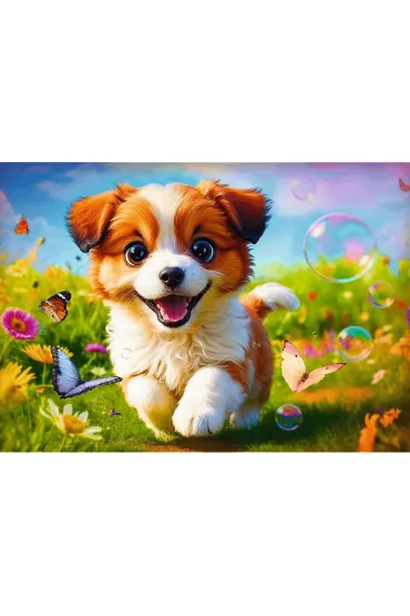 Puzzle 500 el. Weso�y piesek Trefl