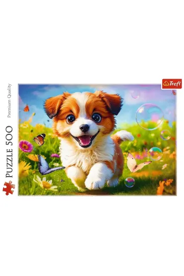 Puzzle 500 el. Weso�y piesek Trefl