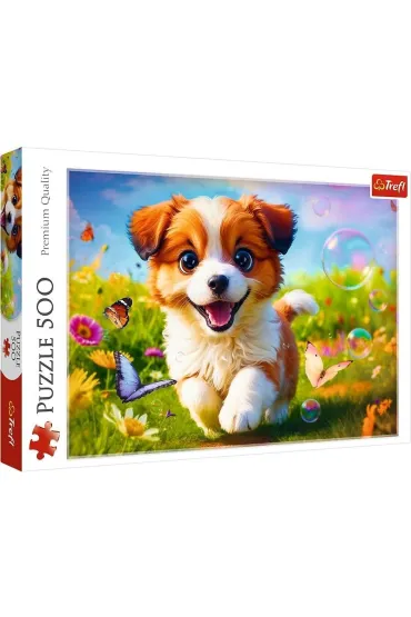 Puzzle 500 el. Weso�y piesek Trefl