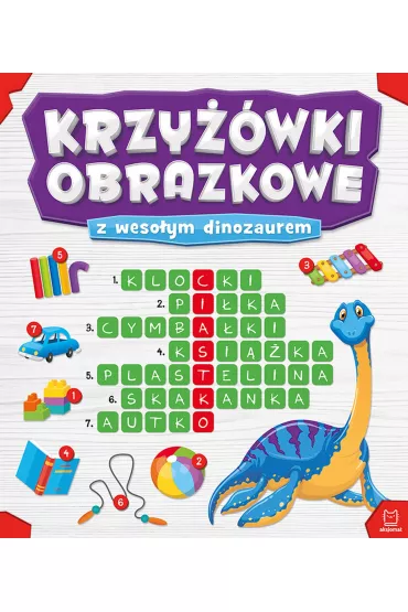 Krzy��wki obrazkowe z weso�ym dinozaurem