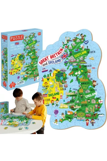 Puzzle 100 el. Mapa Wielkiej Brytanii i Irlandii Maksik
