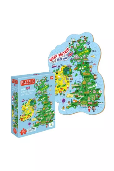Puzzle 100 el. Mapa Wielkiej Brytanii i Irlandii Maksik