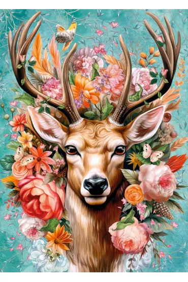 Puzzle 1000 el. Flower Deer CherryPazzi