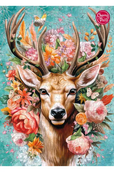 Puzzle 1000 el. Flower Deer CherryPazzi