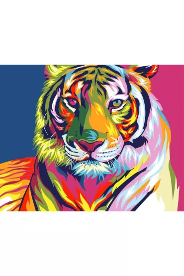 ArtiFly Malowanie po numerach - T�czowy tygrys 40x50cm