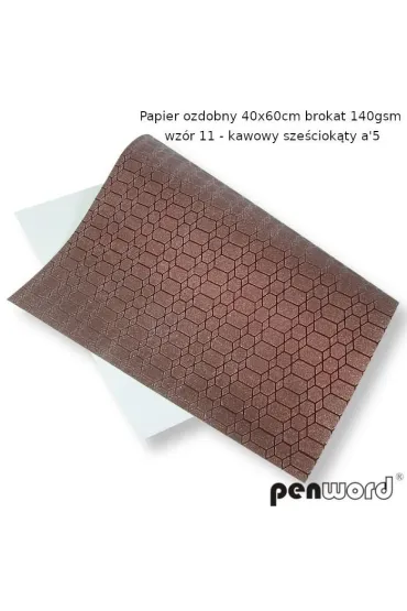Polsirhurt Papier ozdobny brokatowy kawa 140g, 40x60cm 5 szt.