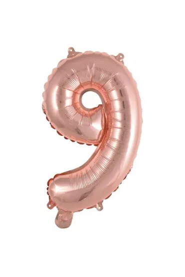 Amscan Balon foliowy mini cyfra 9 rowe zoto 30x40cm