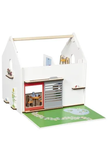 Przeno�ny domek dla lalek Eco House z akcesoriami Goki