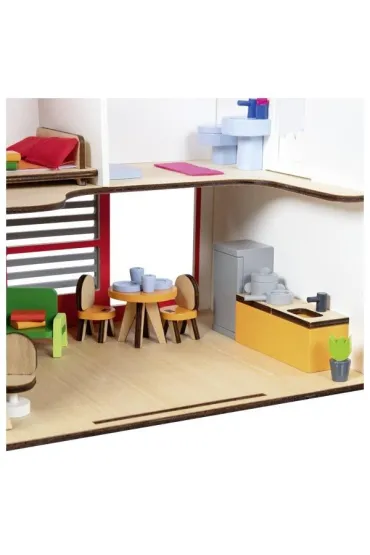 Przeno�ny domek dla lalek Eco House z akcesoriami Goki